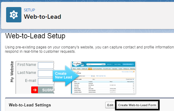 create salesforce web to lead forms